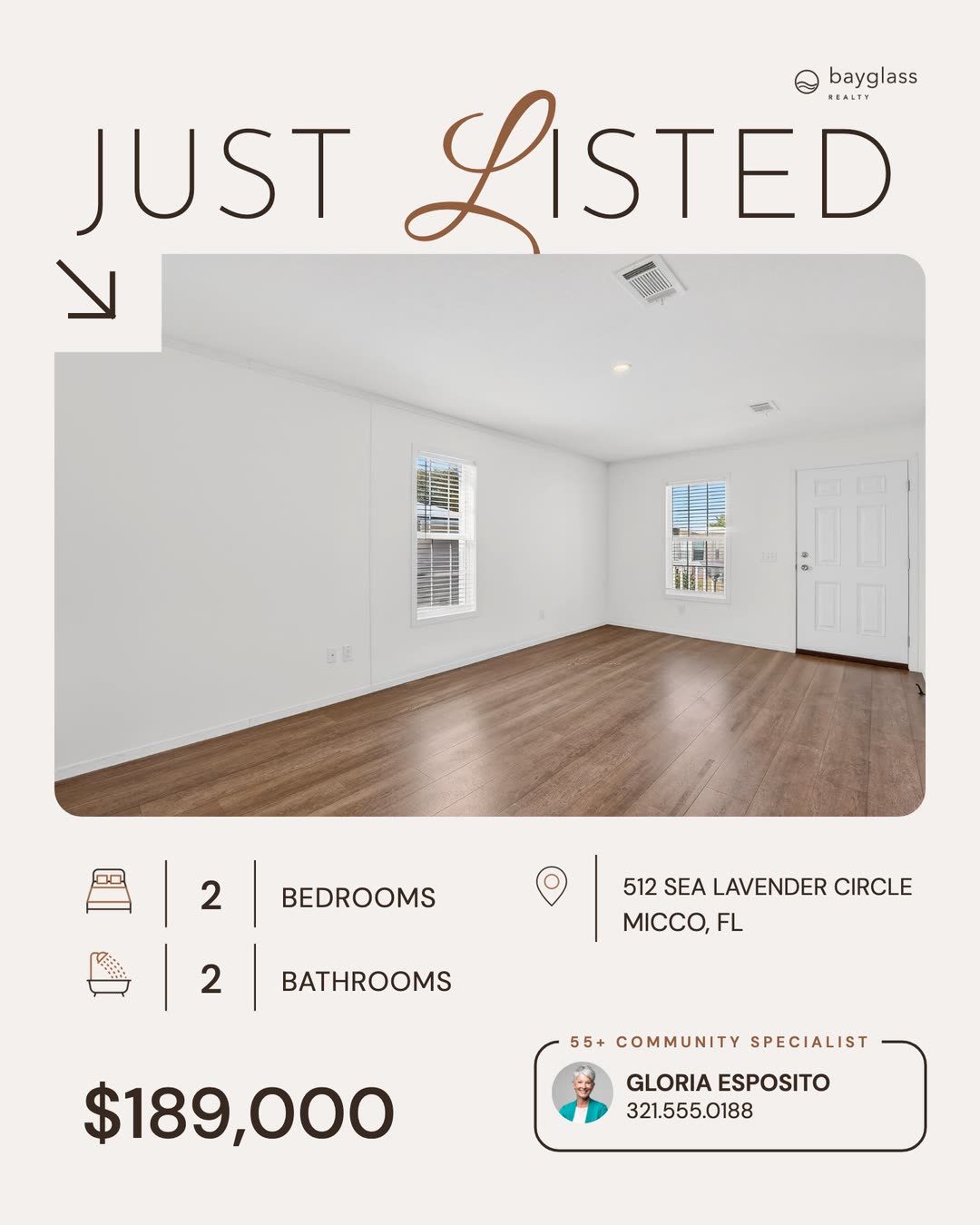 Just Listed post for a manufactured home in Micco