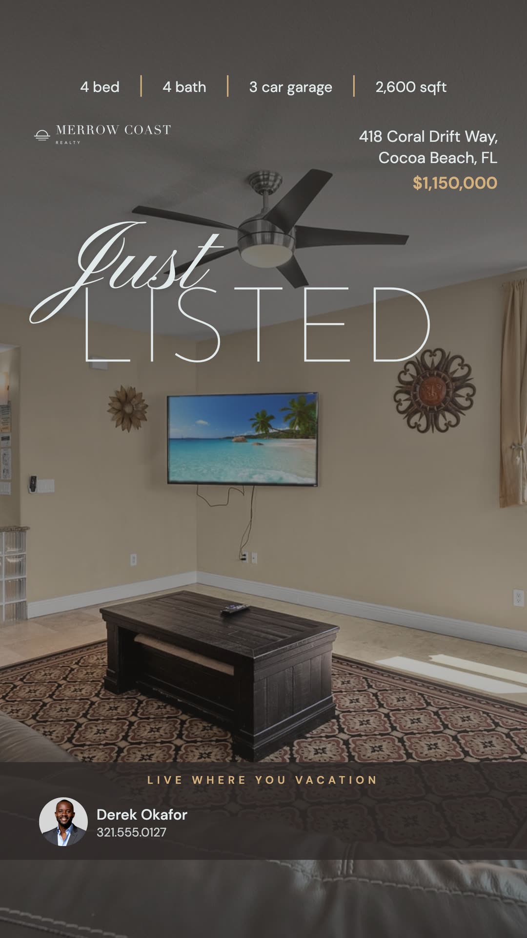 Just Listed story from the modern beach house sample kit