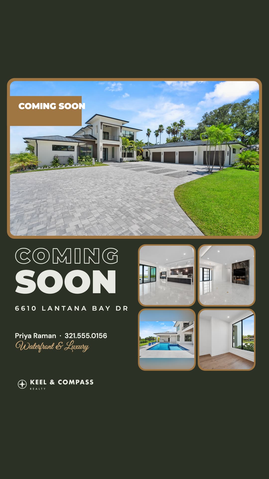 Coming Soon story from the modern waterfront estate sample kit